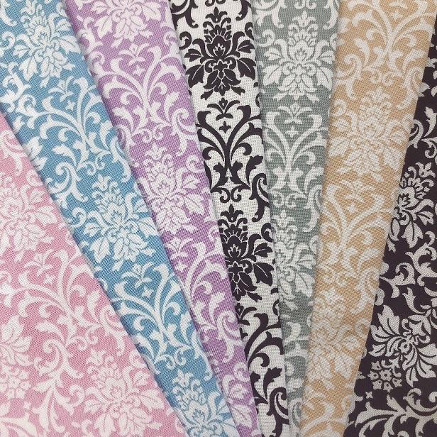 シーチング 生地 カルトナージュ ダマスク柄 模様 カット売り 7色展開