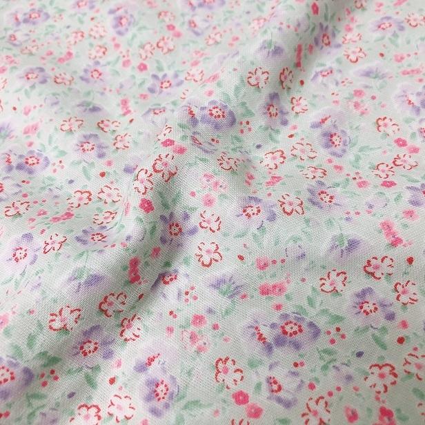 ダブルガーゼ 生地 ブリアリーフラワー 小花 花柄 小花柄 Wガーゼ 綿  