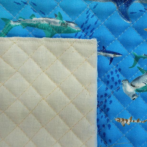 キルティング 生地 鮫柄 2種 レッスンバッグ生地 綿100% 海 魚 キルティング 生地 鮫柄 2種 レッスンバッグ生地 綿100% 海 魚