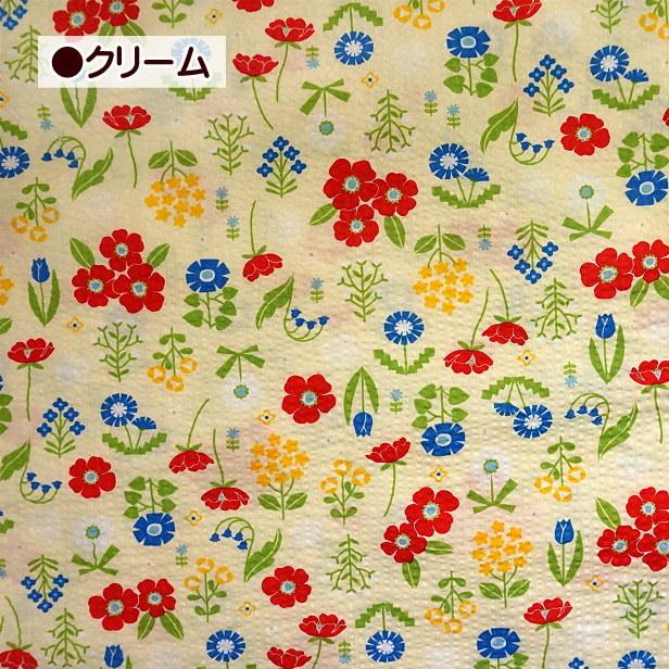 リップル生地 リップル 咲いた 花いっぱい チューリップ すずらん 花柄