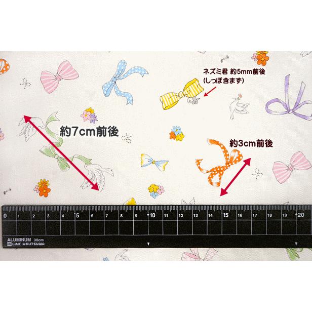 オックス 生地 リボン と ハト 女の子 かわいい 通園 通学 入園 入学