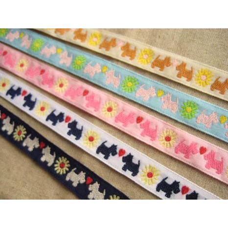 ワンちゃん柄のチロリアンテープ、チロルテープ（テリア） : 手芸の