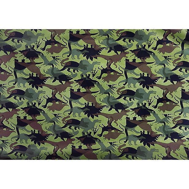 ツイル 生地 恐竜 と 骨 の 迷彩 柄 恐竜柄 入園入学 通園通学