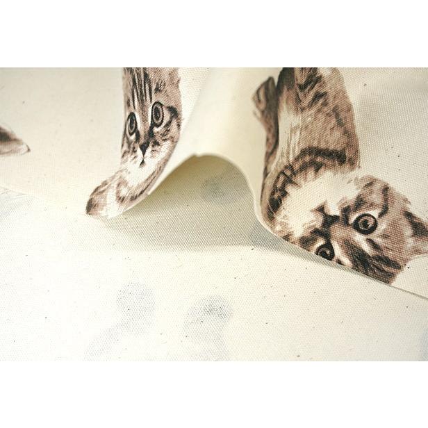 【新品】&エルシー　猫スケッチブラウス オックス ふわふわネコちゃん(単位50cm)<br><br>猫/ねこ/ネコ