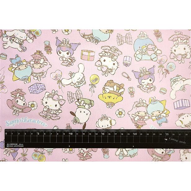 10cmの価格 オックス 生地 サンリオ キャラクターズ うさ耳 柄 キティ