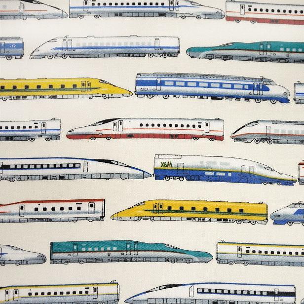 ラミネート生地 新幹線 横柄 乗り物柄 入園 入学 通園 通学 かっこいい