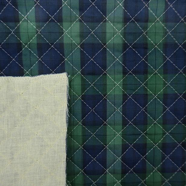10cm単位の価格】キルティング 生地 ブラックウォッチ チェック柄 定番