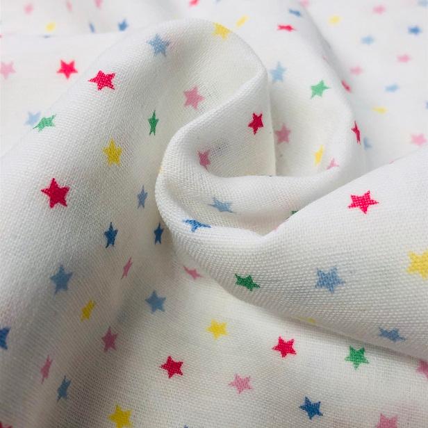 ダブルガーゼ 生地 小さな星 星柄 スター Wガーゼ 綿100% 布 手芸 star