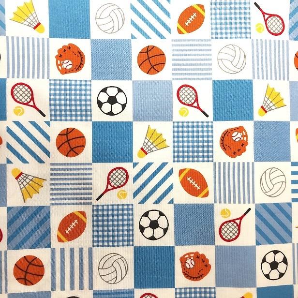 オックス 生地 スポーツ柄 バトミントン ラグビー バスケット テニス サッカー 野球 布 手芸 チェック柄 パッチワーク風 通園通学 レッスンバッグ Sow 80 手芸のfairylace 通販 Yahoo ショッピング