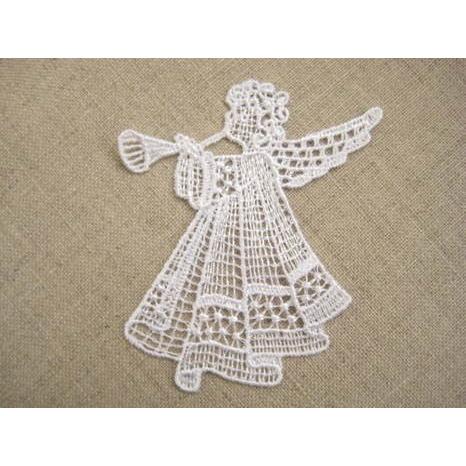 手芸 ケミカル チュール モチーフ レース ワッペン (天使の音楽隊