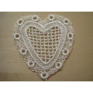 レースワッペン3種セット（お花、かたつむり、ハート） : 手芸の