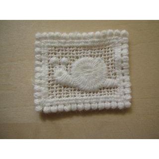 レースワッペン3種セット（お花、かたつむり、ハート） : 手芸の