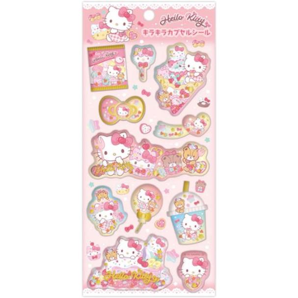 ハローキティ サンリオキャラクターズ 立体シール キラキラカプセル