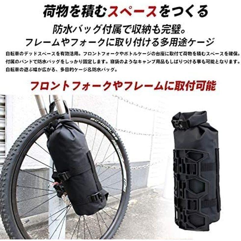 超定番GORIX(ゴリックス) 自転車 フロントフォーク 防水 多目的ケージ ケージ セット パニア 防水 ドライバッグ バッグ ツーリング フロ  バイク用バッグ