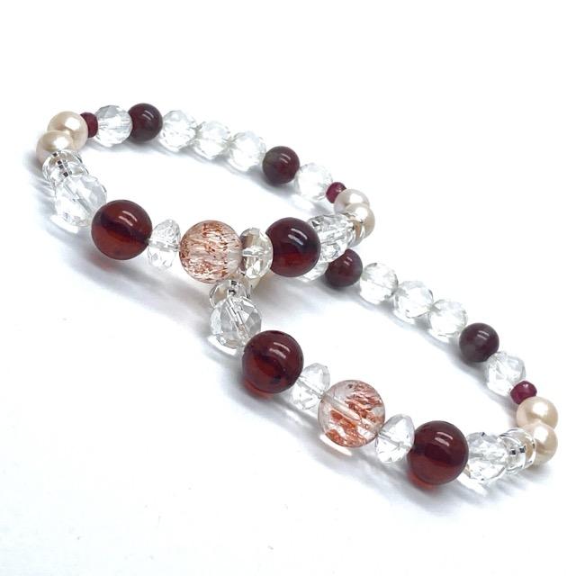 全国組立設置無料 天然石 レッドスーパーセブン 鑑別済 チェリーアンバー ブレスレット 訳ありセール格安 Collezionec2ph Com