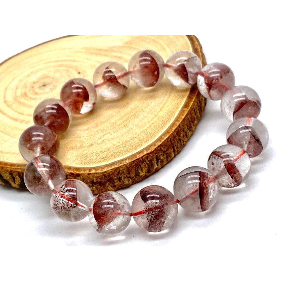 レッドファントムクォーツ 赤富士水晶 14mm 天然石 パワーストーン 1  