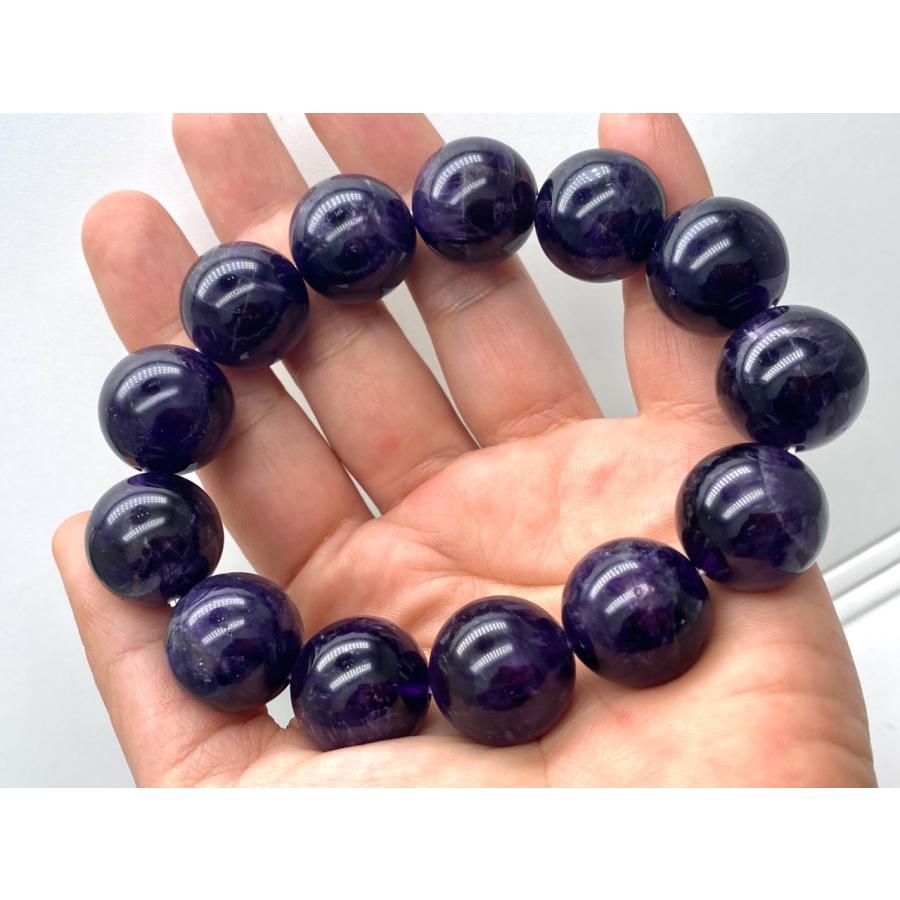 アメジスト 大玉 18mm ブレスレット 口答鑑別済 天然石 