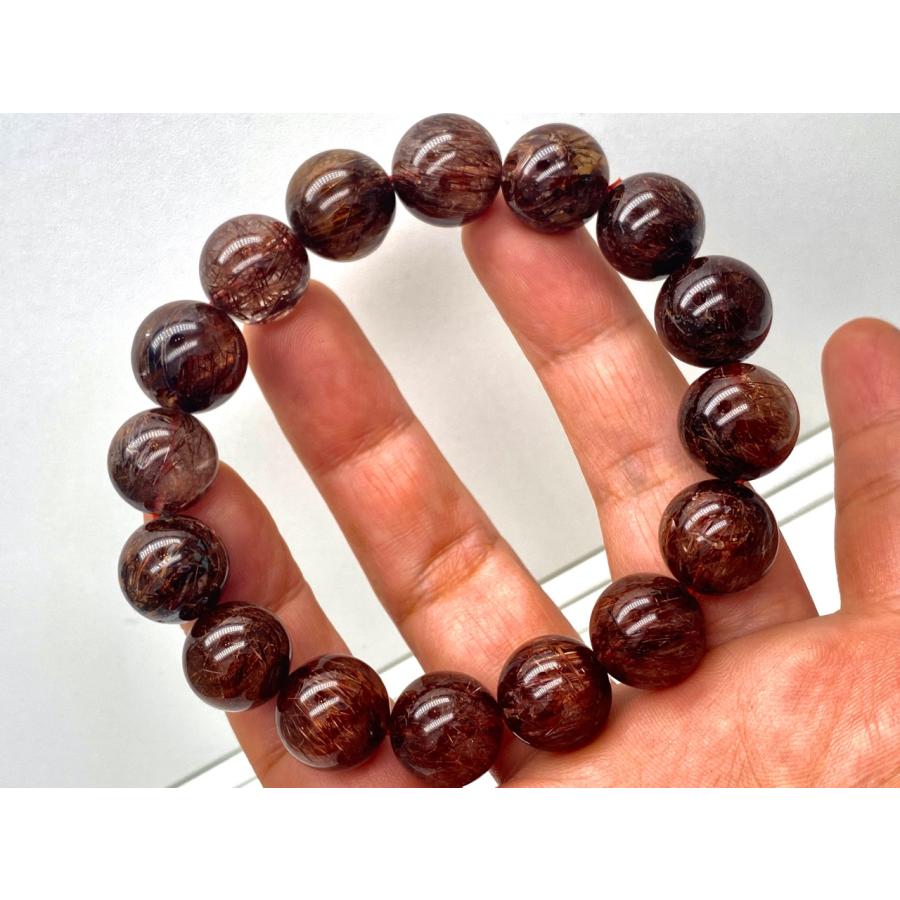 レッドルチルクォーツ 13mm ブレスレット 天然石 レッドルチルクォーツ 13mm ブレスレット 天然石