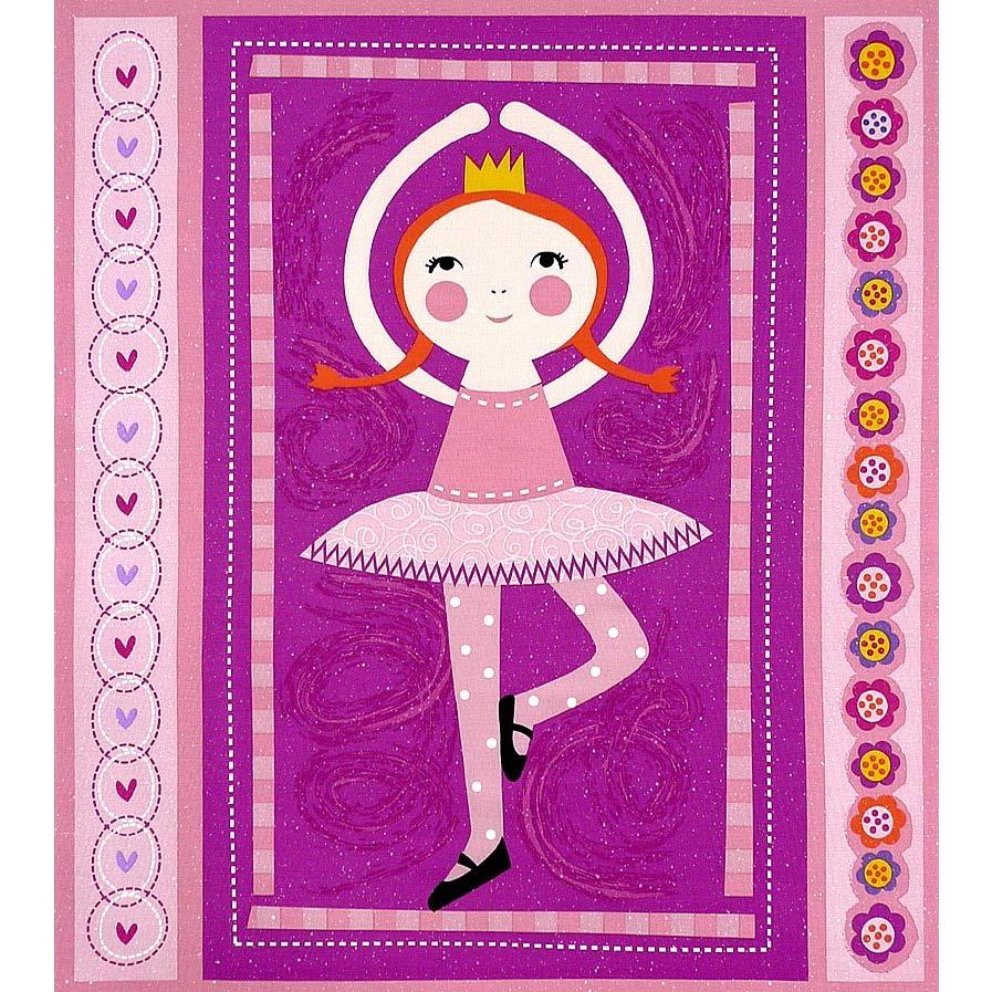 バレリーナとかわいい女の子パネル生地　ハンドメイド SPX-1964 バレリーナ パネル/マルチ 59.5*110 未完成品 コットン