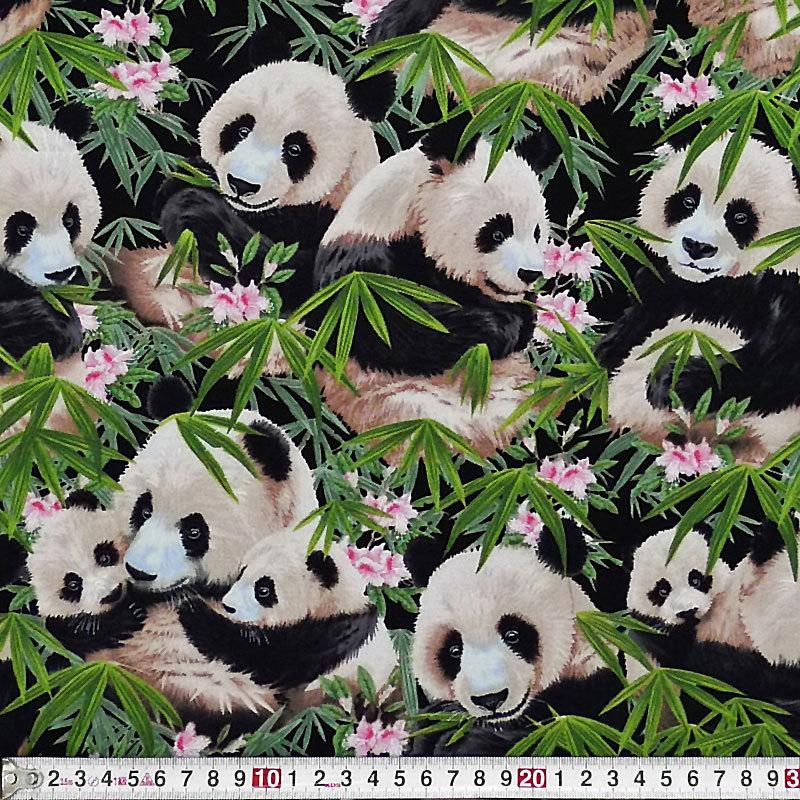 ES-2694 笹とパンダ コットンプリント生地 : FairyCottonY!Store
