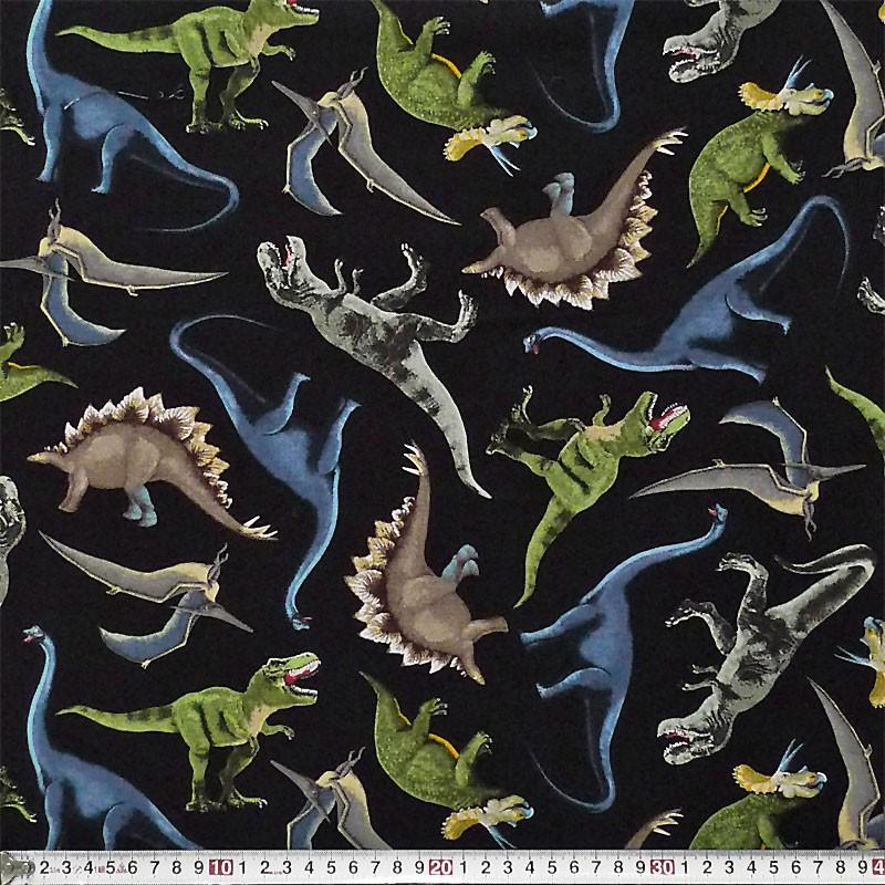 希少 黒入荷 Tt 34 リアルな恐竜 トス ブラック コットンプリント生地 綿 プリント Www Mindthevoice Be
