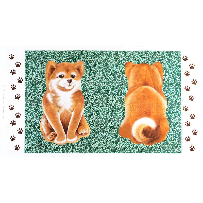 KT-4234 柴犬のぬいぐるみ 唐草/デジタル/パネル 55*110 未完成品