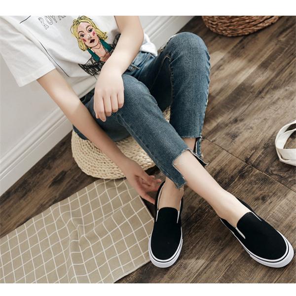 売れ筋がひクリスマスプレゼント メンズ レディース 男女 スリッポン スニーカー シンプル ぺたんこ おしゃれ スリップオン 靴 シューズ ローカット 紐なし 歩きやすい フラット スニーカー サイズ 26 5 Www Theopengate Org Il