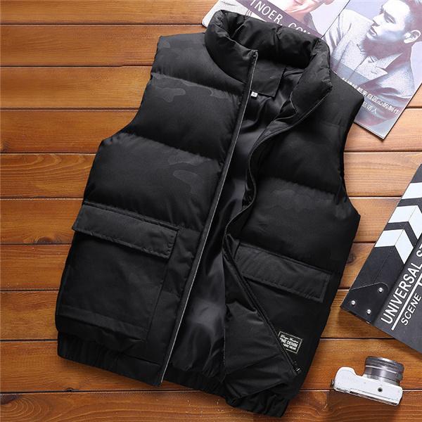 中綿ベスト ダウンベスト メンズ 大特価放出 秋冬 中綿ダウン アウター キルティング 袖なし 立襟 厚手 ファッション人気 アウトドア デザイン ベスト
