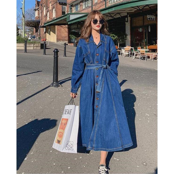 デニムコート レディース 長袖 ジャケット ロング丈 ビッグシルエット 大きいサイズ 送料無料ジーンズ デニム シンプル ベルト付き フレア 05oct19vnzksfy08 Fairy Dust 通販 Yahoo ショッピング