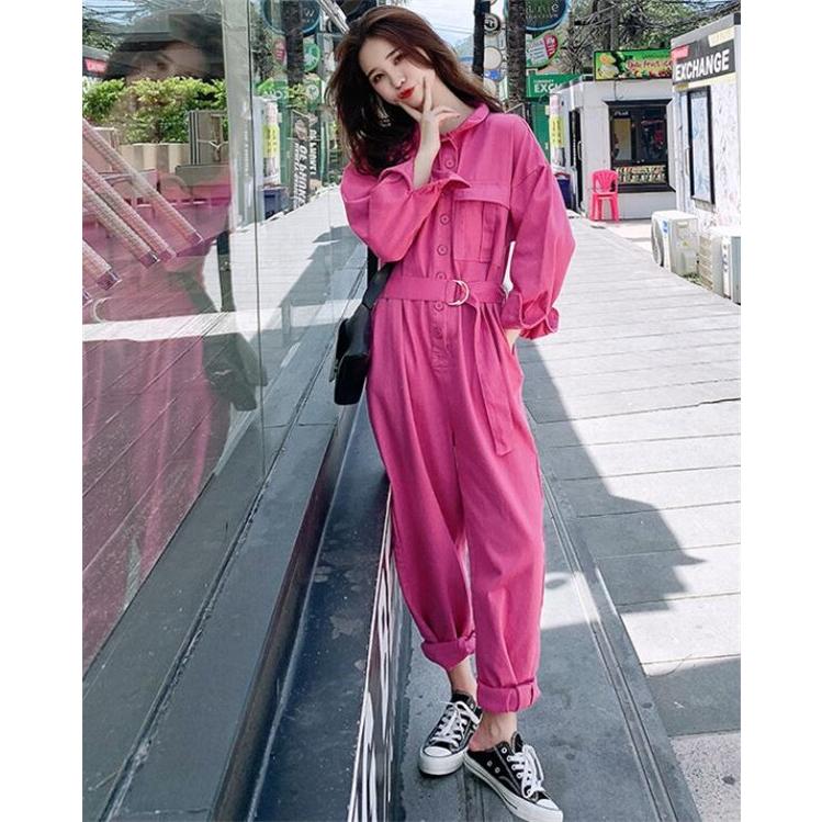 つなぎ おしゃれ ツナギ デニムパンツ ベルト付き レディース 4色 カバーオール オールインワン 大きいサイズ サロペット着痩せ カジュアル 長袖 19mar05vnzltk05 Fairy Dust 通販 Yahoo ショッピング