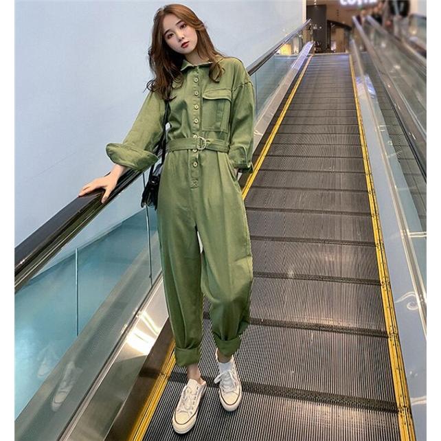 つなぎ おしゃれ ツナギ デニムパンツ ベルト付き レディース 4色 カバーオール オールインワン 大きいサイズ サロペット着痩せ カジュアル 長袖 19mar05vnzltk05 Fairy Dust 通販 Yahoo ショッピング