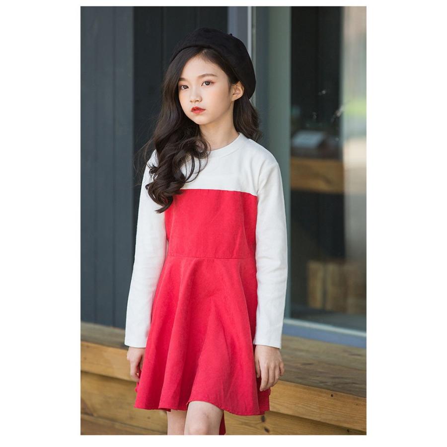 子供服 長袖ワンピース 韓国子供服 切り替え布 ワンピース 春秋 赤 キャメル レッド ワンピース 発表会 演奏会 入園式 入学式 パーティ こども ワンピース K0814 Fairyhouse 通販 Yahoo ショッピング