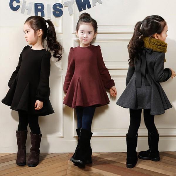 子供服 長袖ワンピース レギンス リボン付き 裏起毛 セットアップ ３色 韓国風 子ども服 新しく着き キッズ用100cm 110cm 160cm 冬 女の子 秋 上下セット 2セット