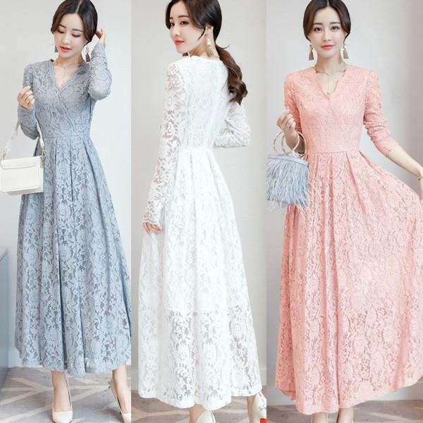 ウェディングドレス カラー 花嫁二次会 ドレス ドレス 結婚式 マキシワンピ マキシワンピース レースワンピース 春 結婚式 花柄 レディースワンピース Y Fairyhouse 通販 Yahoo ショッピング