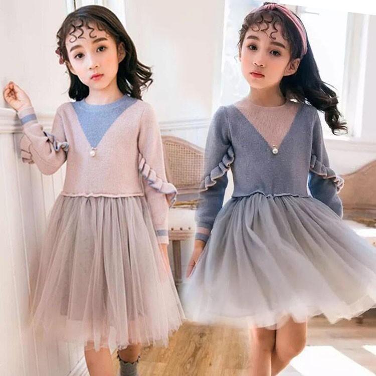子供服 女の子 長袖 ワンピース ニット チュールワンピース チュチュ ハイウエスト 秋冬着 厚手 キッズ 女児ワンピース ドレス Y Fairyhouse 通販 Yahoo ショッピング