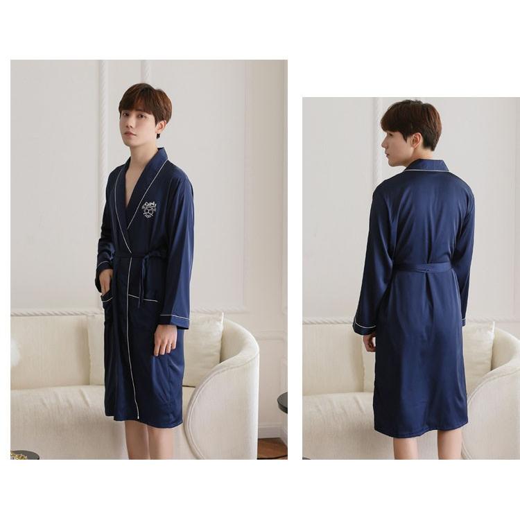 メンズ バスローブ 2点セット春秋 長袖 絹 バスローブ ベルト付き パジャマ 男性用 ナイトガウン 半ズボン ネグリジェ ルームウエア 部屋着 Y Fairyhouse 通販 Yahoo ショッピング