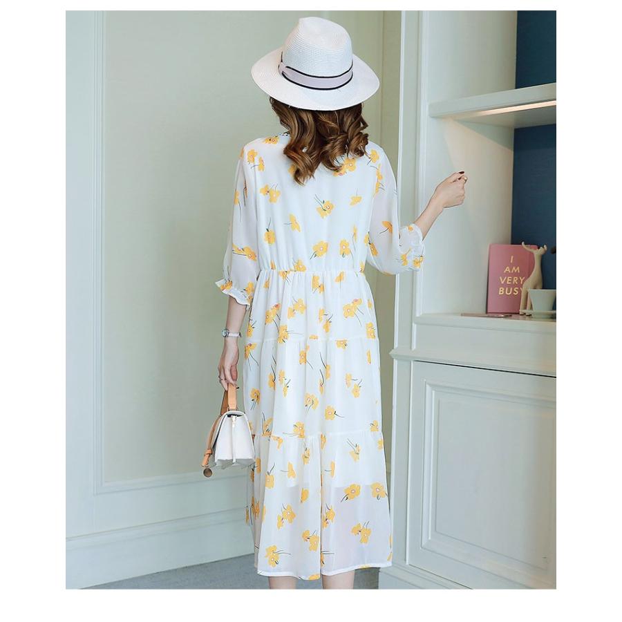 妊婦服 授乳服 マタニティウエア マタニティ 夏服 産前産後 ワンピース Vネック 5分袖 花柄 ワンピース 通気性良い ゆったり ママ 大き 数量は多