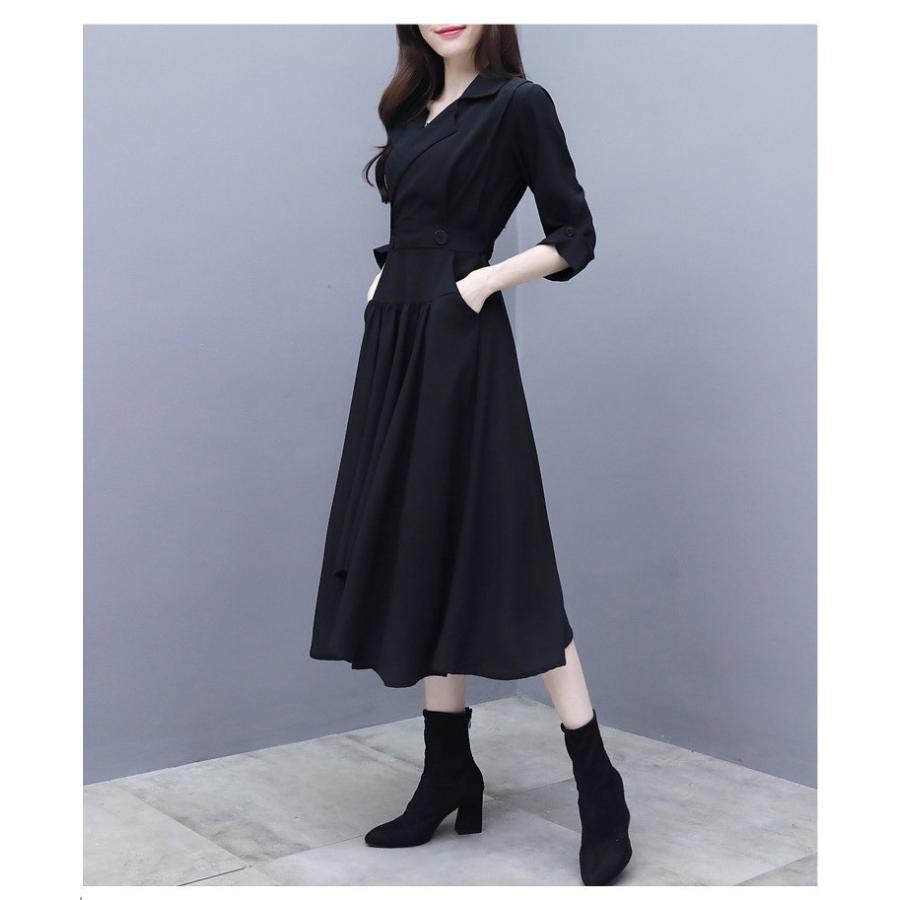レディース 春秋 黒い 長袖 ワンピース ロング丈 ワンピース マキシワンピ パーティー 発表会 Ol 女性 上品 着痩せ キレイめ 婦人服 Y Fairyhouse 通販 Yahoo ショッピング
