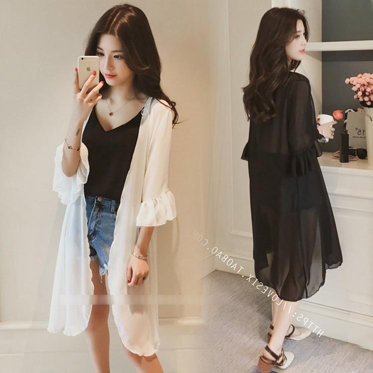 カーディガン レディース ガウン シフォン Uvカット カーディガン ロング丈 フリル袖ガウン ビーチウェア 透ける フェミニン リゾート Y Fairyhouse 通販 Yahoo ショッピング