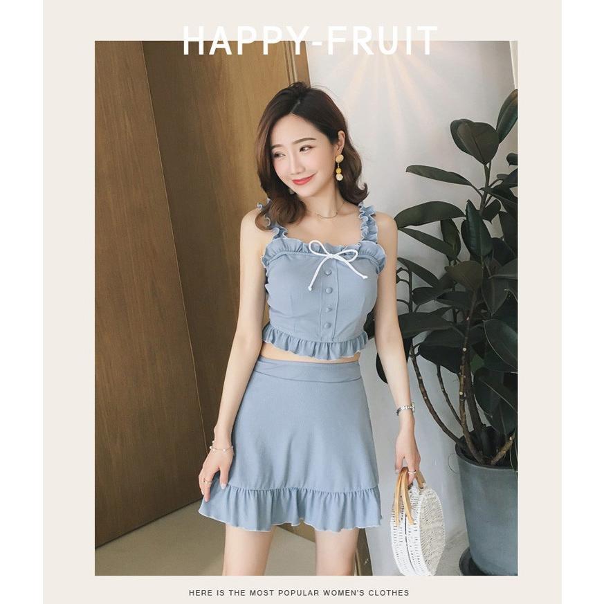 水着レディース 体型カバー 水着3点セット フレアスカート セパレート 三角パンツ 小胸バンドゥビギニ 水着 韓国風 40代 可愛い スイムウェア 温泉 ママ Y Fairyhouse 通販 Yahoo ショッピング