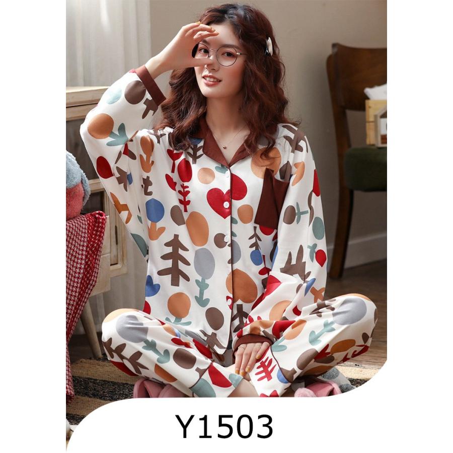 2点パジャマ ルームウェア レディース 秋冬 長袖 パジャマ 前開き 綿 可愛い パジャマ ルームウェア 女性 部屋着 寝巻き ランジェリーオシャレプレゼント 5色 Y Fairyhouse 通販 Yahoo ショッピング