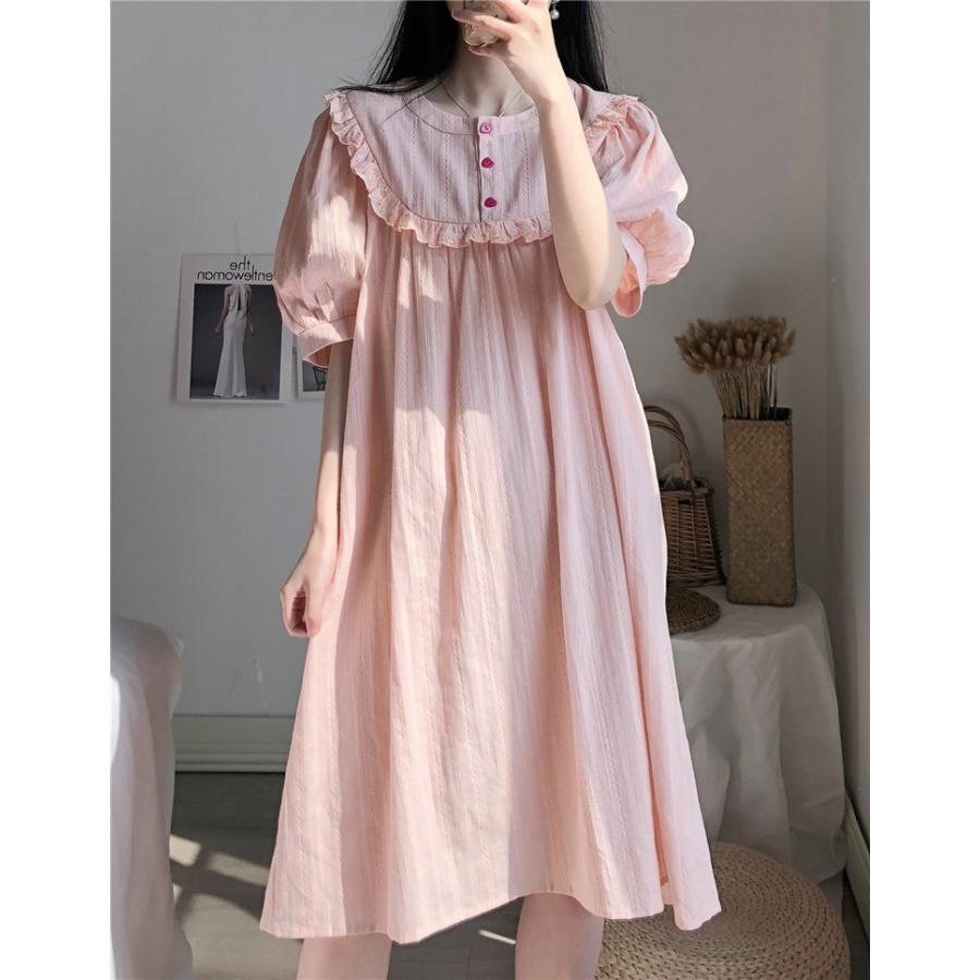 ネグリジェ パジャマ レディース 春夏 半袖ワンピース パジャマ 可愛い ネグリジェ 綿 薄手 フレアワンピ ネグリジェ ルームウェア 女性 部屋着 オシャレ Y Fairyhouse 通販 Yahoo ショッピング