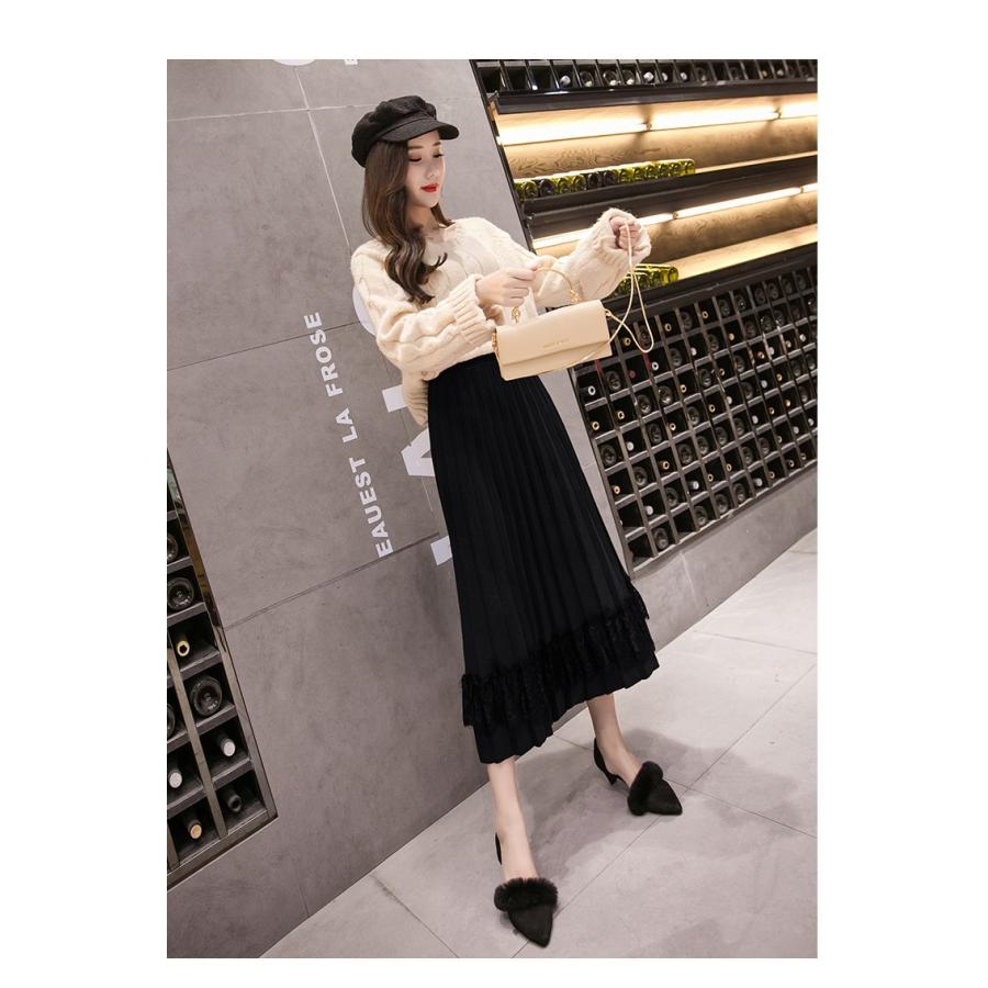 バング 一時解雇する 頭蓋骨 黒 ロング ニット スカート コーデ Kentaja Org