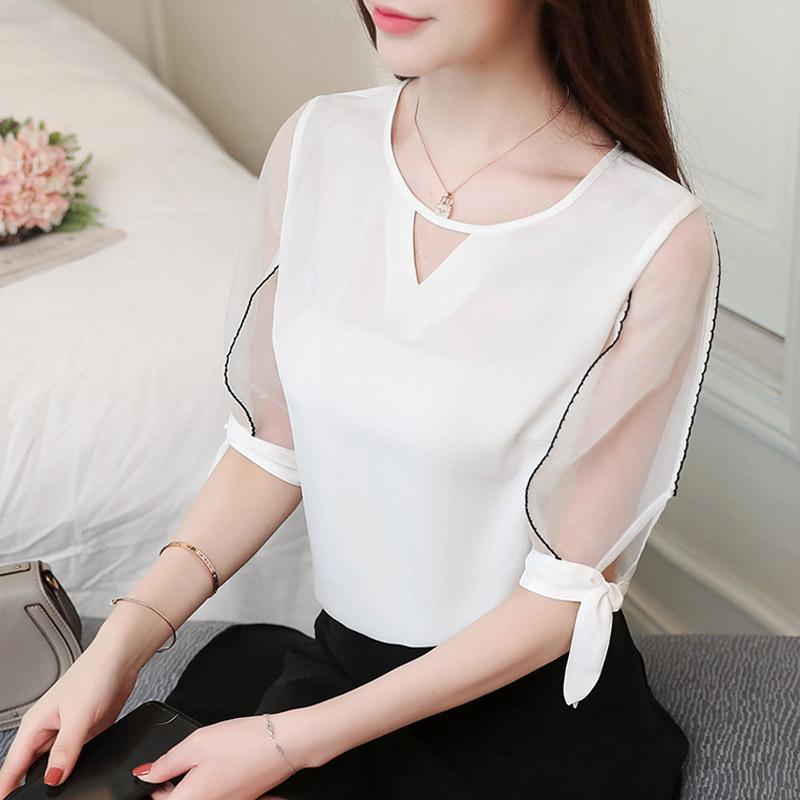 ブラウス レディース 秋服 七分袖ブラウス 白ブラウス リボントップス シフォンブラウス シャツ おしゃれ 韓国風 フォーマル 通勤 ブラウス 着痩せ 2色 Y Fairyhouse 通販 Yahoo ショッピング