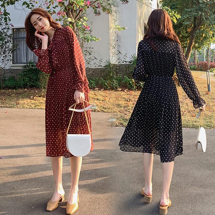 ワンピース レディース 40代 シフォンワンピース 春夏 きれいめ 膝丈ワンピース 長袖 ドット柄スカート 上品 着痩せ 通勤 結婚式 お出かけ 大人 30代 50代 Y39 Fairyhouse 通販 Yahoo ショッピング