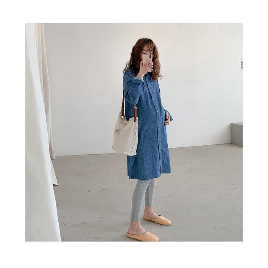 期間限定セール マタニティ ワンピース マタニティウエア ワンピース ひざ丈 シャツワンピース デニムワンピース デニムシャツ ロングシャツ 定番 ベーシ 無料長期保証 Farmerscentre Com Ng