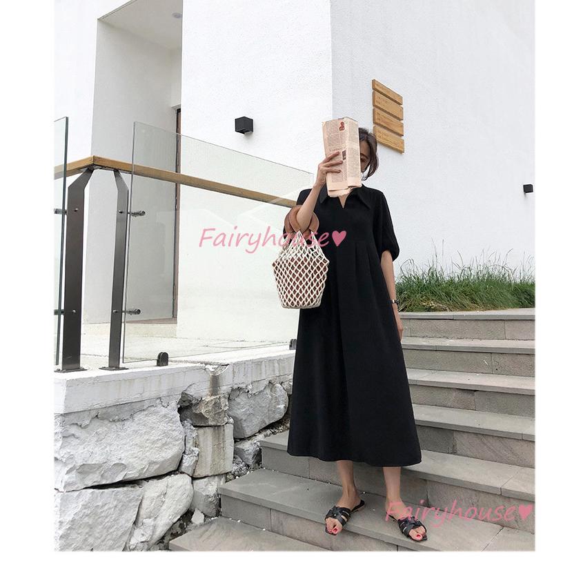 シャツワンピース レディース 40代 マキシワンピース 春夏新作 きれいめ 五分袖ワンピース 黒 大きいサイズ 着痩せ オシャレ大人 30代 50代 Y2108 Fairyhouse 通販 Yahoo ショッピング