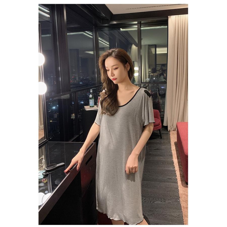 ネグリジェ レディース 春夏パジャマ 半袖ワンピース ロングネグリジェ モーダル 背中出し ナイトロープ セクシー ルームウェア 寝巻き 部屋着 ゆったり 安い Y2344 Fairyhouse 通販 Yahoo ショッピング