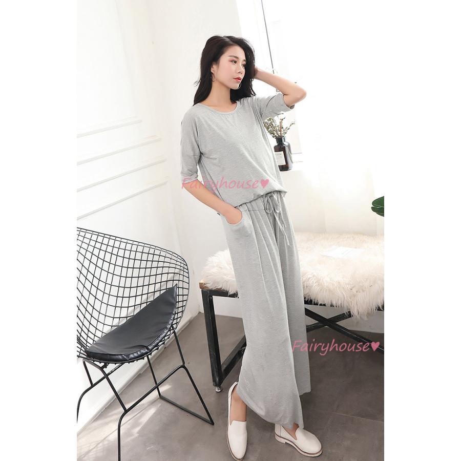 2点パジャマ ルームウェア レディース 春夏 半袖 モーダル綿パジャマ ルームウェア ワイトパンツ上下セット 無地 快適パジャマ 部屋着 寝巻き 可愛い Y2354 Fairyhouse 通販 Yahoo ショッピング