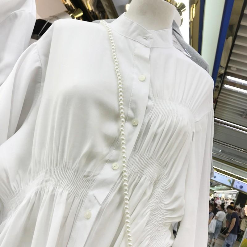 シャツワンピース レディース きれいめ 40代 春夏 上品 白ブラウス シャツ パフスリープワンピース 長袖チュニック 韓国風 大きいサイズ 大人オシャレ Y2511 Fairyhouse 通販 Yahoo ショッピング